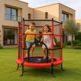 Mini Trampoline Enfant 140 cm avec Filet | Rouge et Noir