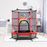 Mini Trampoline Enfant 140 cm avec Filet | Rouge et Noir