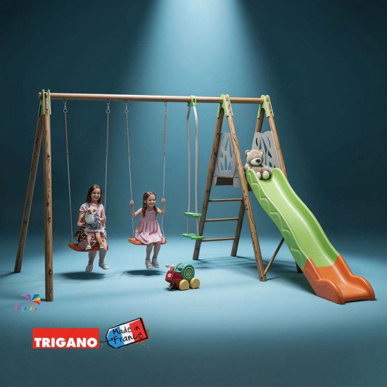 Techwood AKEO Balançoire en bois poutre métal - Trigano