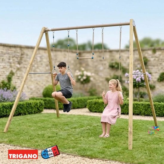 Balançoire en bois poutre métal 3 m Adulte SKYLER – Trigano
