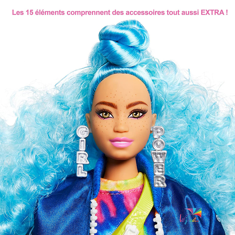 Poupée Barbie Extra Articulée, Cheveux Vert Fluo