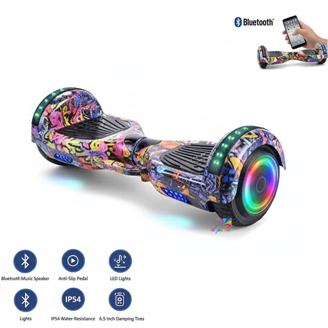 Hoverboard avec poignée de transport LED et Bluetooth 8 Hoverboard avec poignée de transport LED et Bluetooth – Image 8