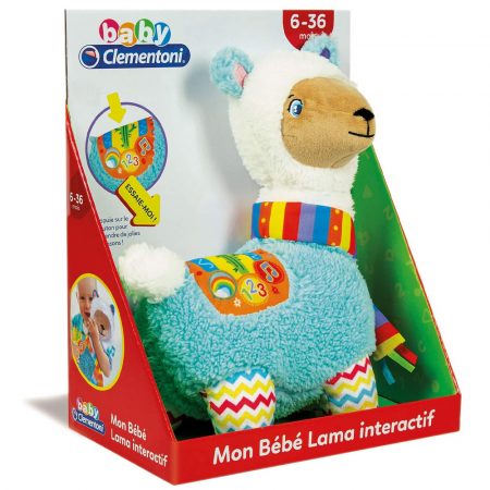 Clementoni Lama interactif-Jouet bébé-Lavable en Machine, Version française, 6 Mois et Plus, 52417, Multicolore