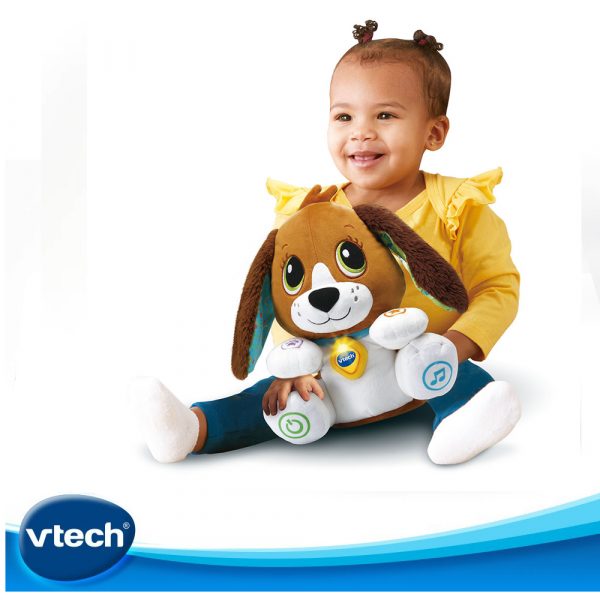 VTech - Toutou Parle Avec Moi, Chien Peluche, chien interactif, jouet éducatif – Version FR