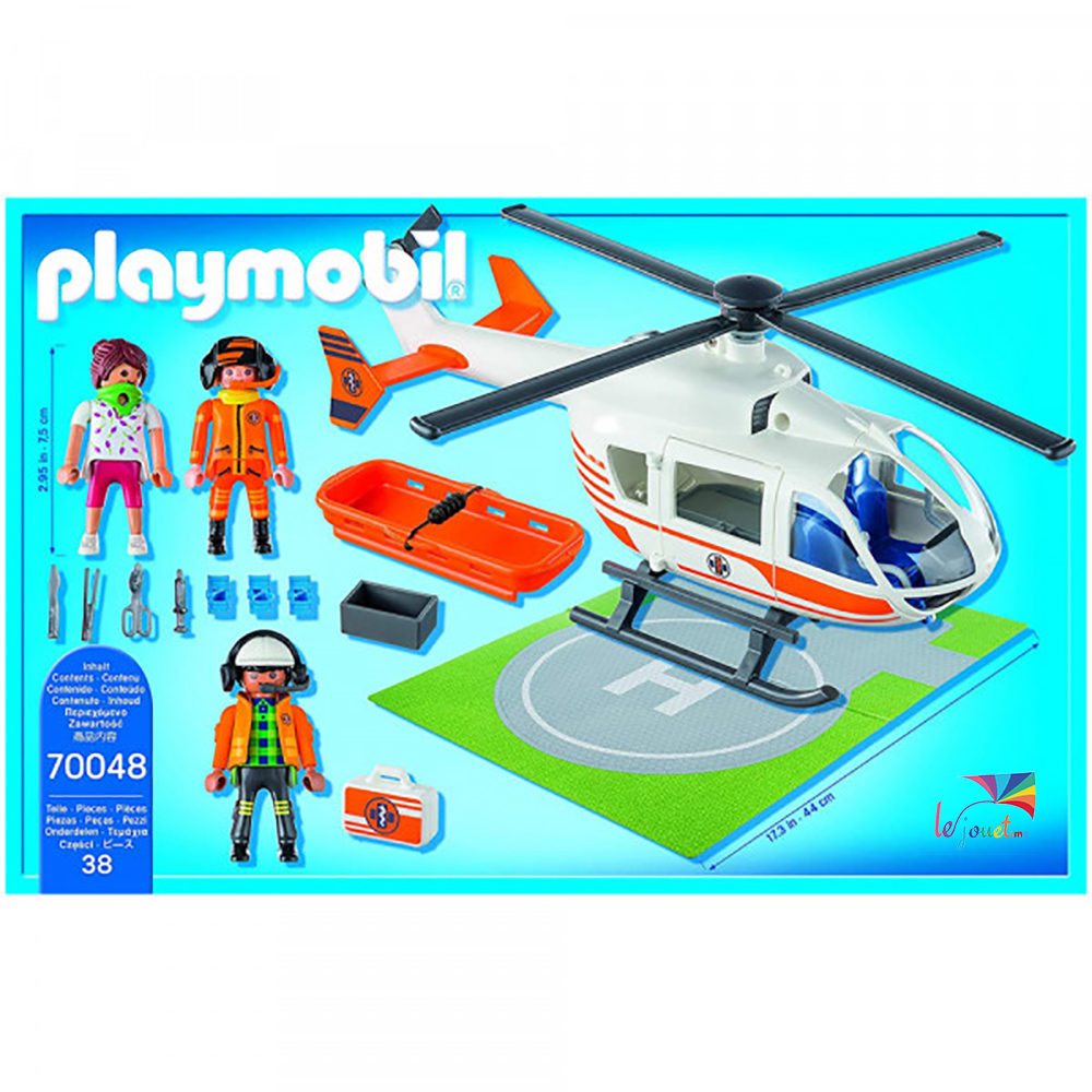 Hélicoptère de secours Playmobil – 70048 – –