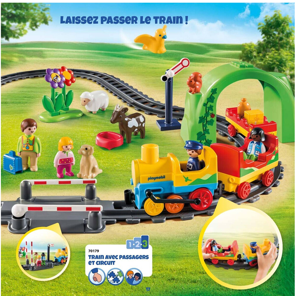 Playmobil - 1.2.3 70179 Train avec Passagers et Circuit