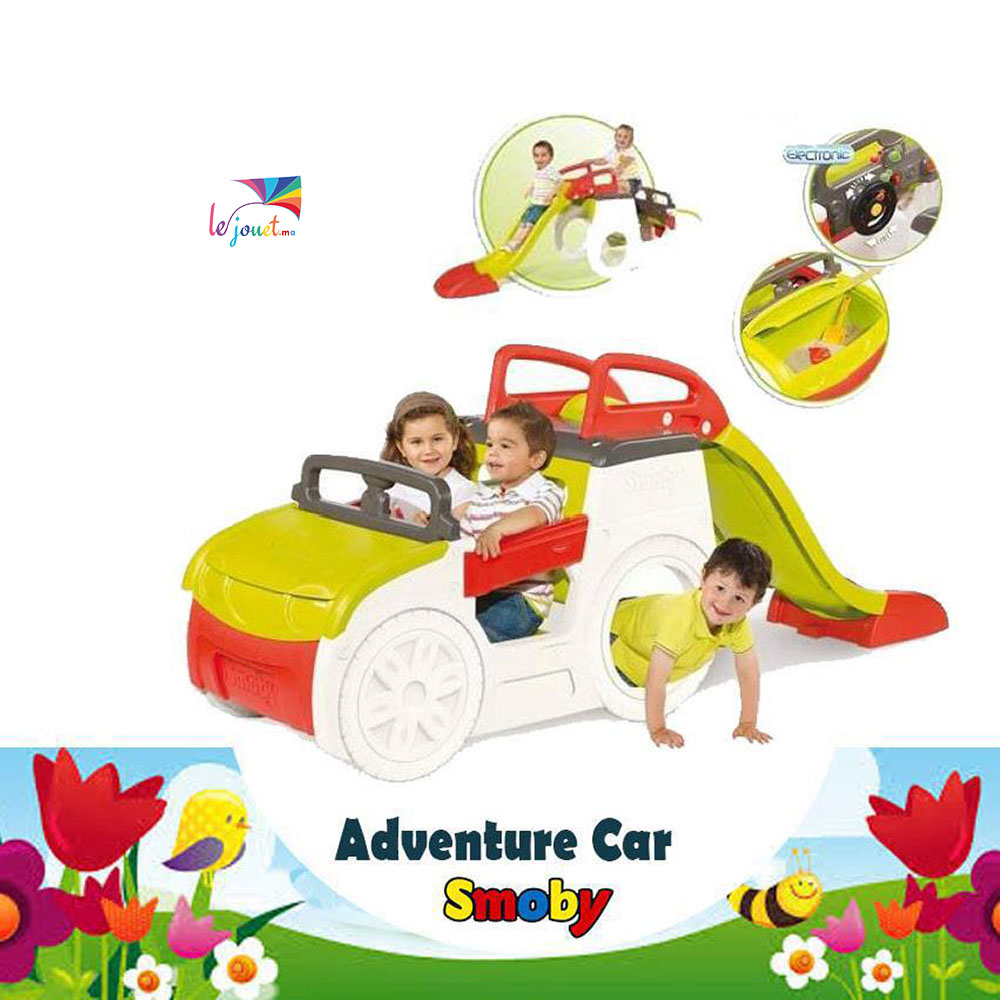 SMOBY - Adventure Car - Multi-activités - Voiture avec poste de