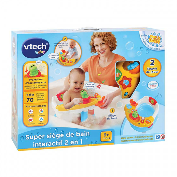 VTECH- Super Siege 2 en 1 Baby Premier Age, Jouet DE Bain, 80-515405, Multicolore - Version FR
