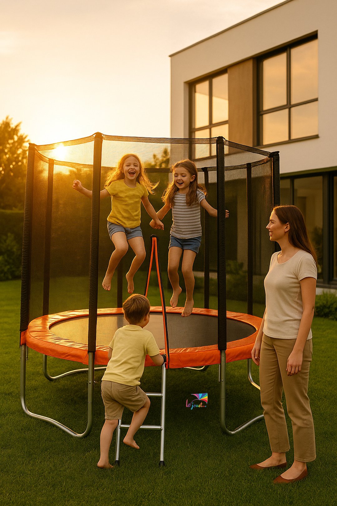Trampoline TRIGANO 3.05 m avec filet de sécurité et échelle 7 Trampoline TRIGANO 3.05 m avec filet de sécurité et échelle – Image 7
