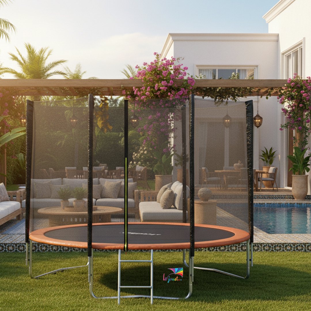 Trampoline TRIGANO 3.05 m avec filet de sécurité et échelle 4 Trampoline TRIGANO 3.05 m avec filet de sécurité et échelle – Image 4