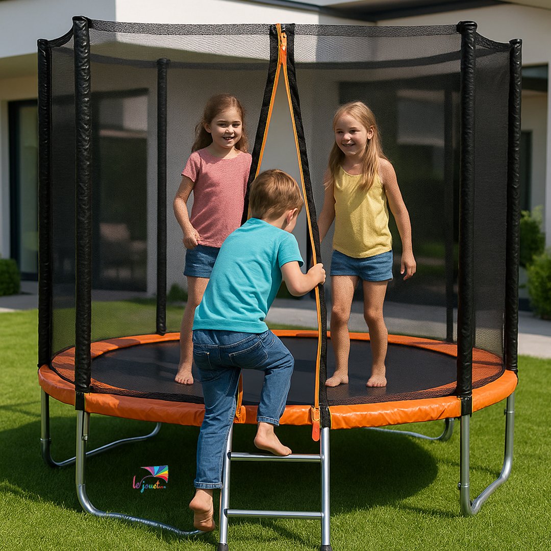 Trampoline TRIGANO 3.05 m avec filet de sécurité et échelle 6 Trampoline TRIGANO 3.05 m avec filet de sécurité et échelle – Image 6