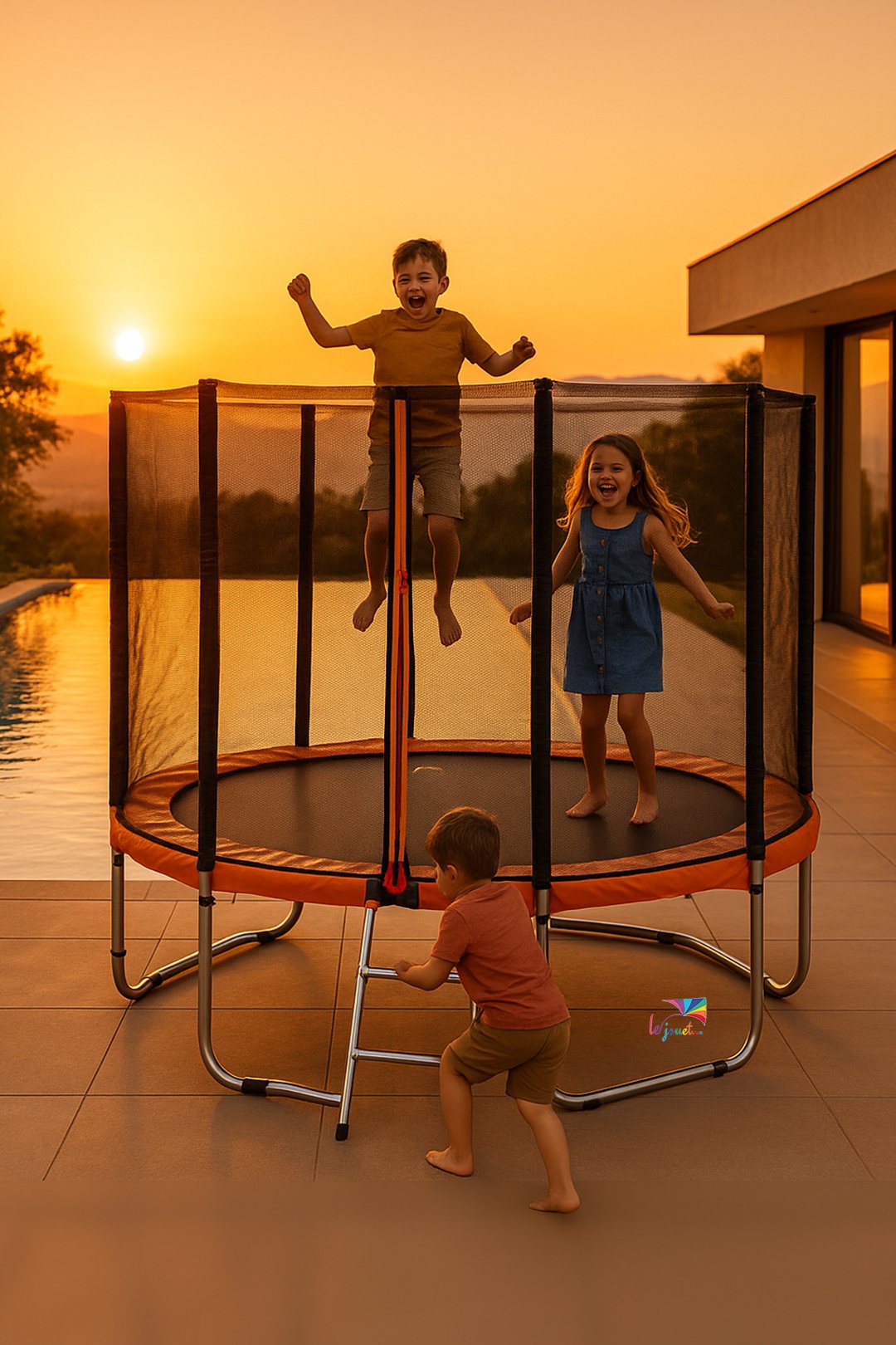 Trampoline TRIGANO 3.05 m avec filet de sécurité et échelle 8 Trampoline TRIGANO 3.05 m avec filet de sécurité et échelle – Image 8