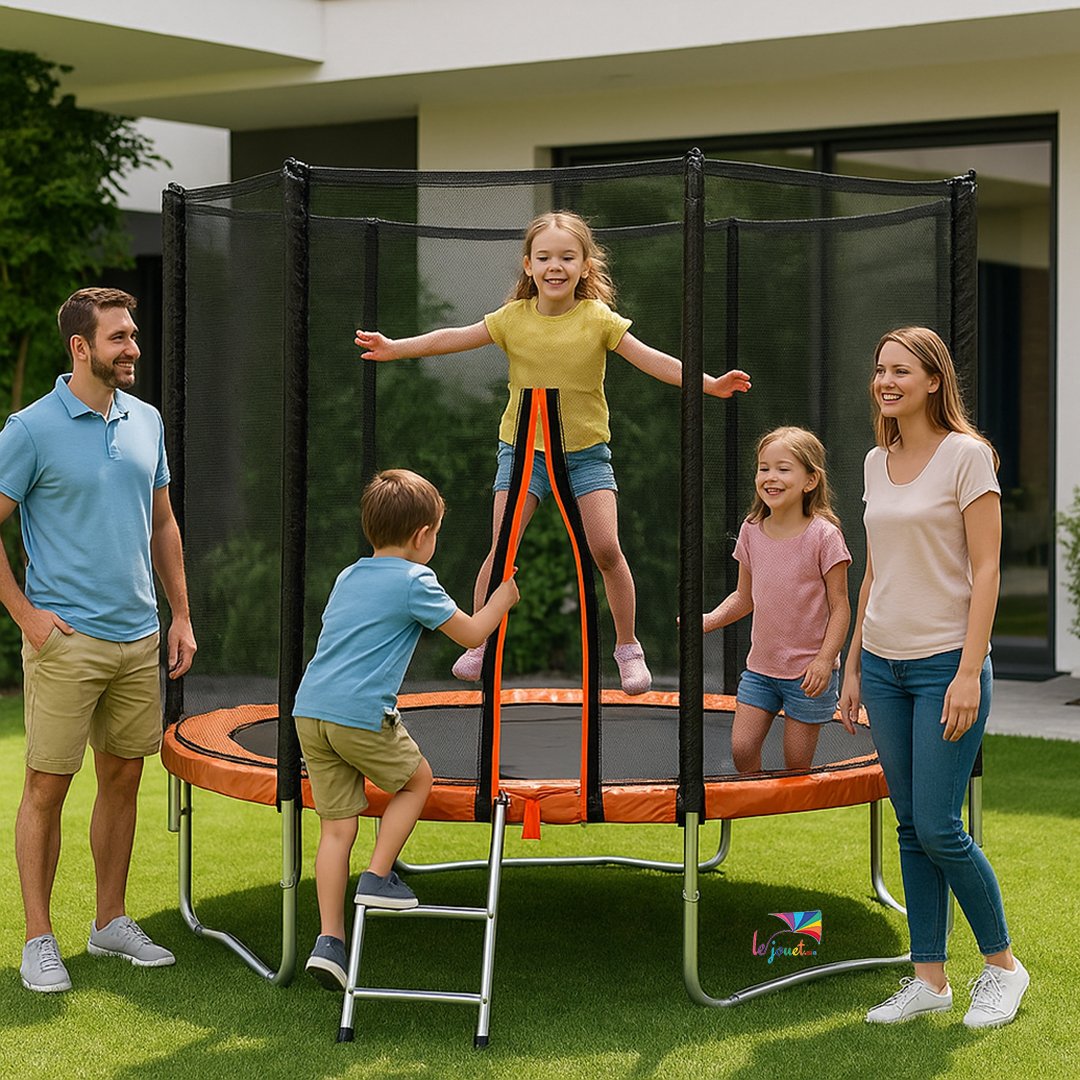 Trampoline Trigano 2.44 m de diamètre Échelle et filet 1 Trampoline Trigano 2.44 m de diamètre Échelle et filet