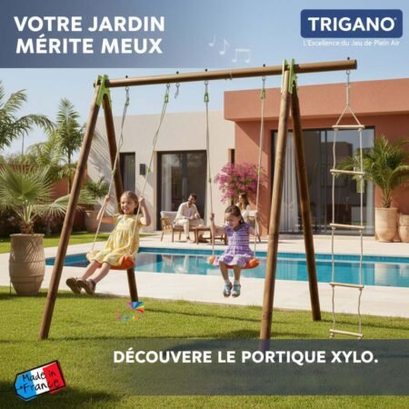 Portique XYLO bois métal 3 agrès - TRIGANO –