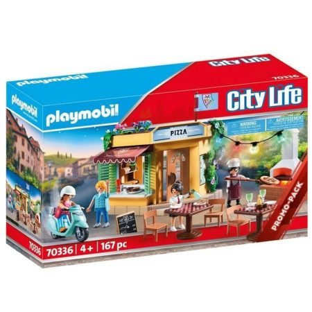 Pizzeria avec Terrasse avec Effets Lumineux - PLAYMOBIL City Life - 70336
