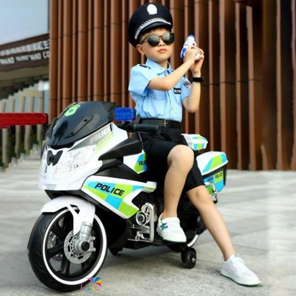 La plus grande Moto électrique de police 12v pour enfants