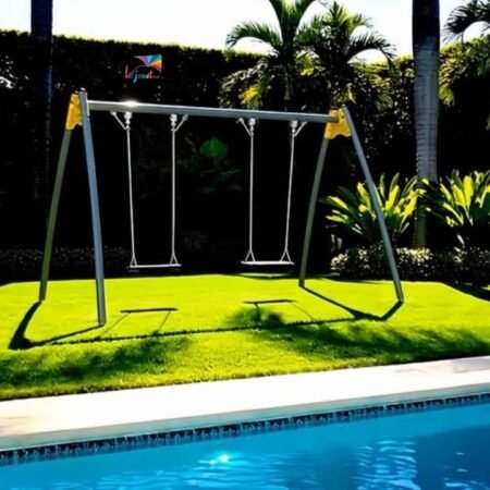 Balançoire double sur support métallique KM-4.02