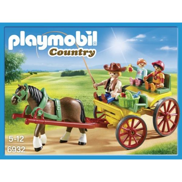 Caleche avec attelage PLAYMOBIL 6932 Country Le Club dequitation 3