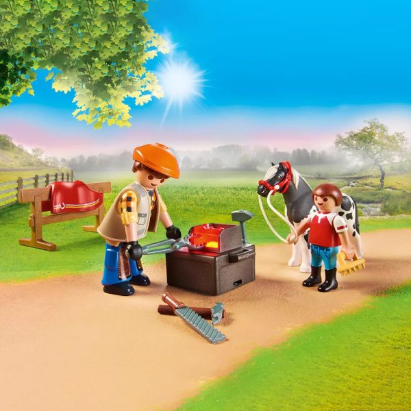 Maréchal-ferrant et véhicule PLAYMOBIL Country 70518