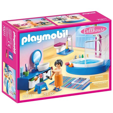 Salle de bain avec baignoire Playmobil -70211-