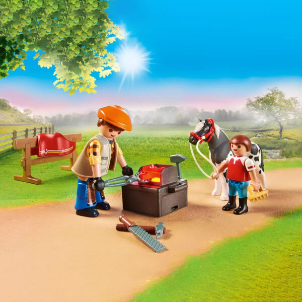 Maréchal-ferrant et véhicule PLAYMOBIL - Playmobil Country