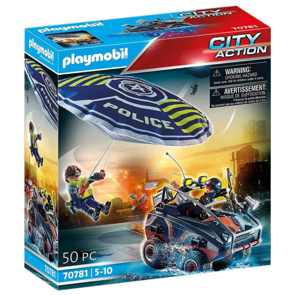 Policier parachutiste et quad des bandits- PLAYMOBIL - City Action - 70781 -