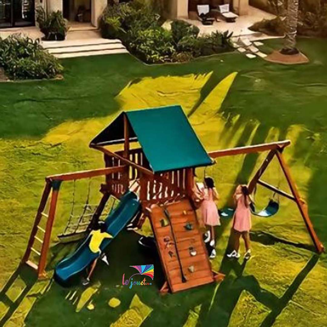 Aire de jeux Peak Junior avec toit en bois 2 Aire de jeux Peak Junior avec toit en bois – Image 2