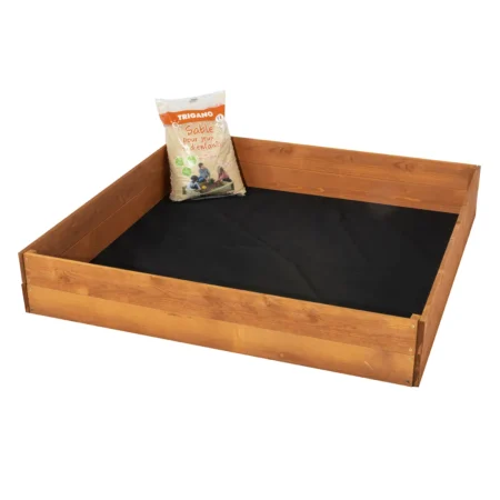 Bac à sable Loeva 120 x 120 cm avec bâche et tapis - Trigano