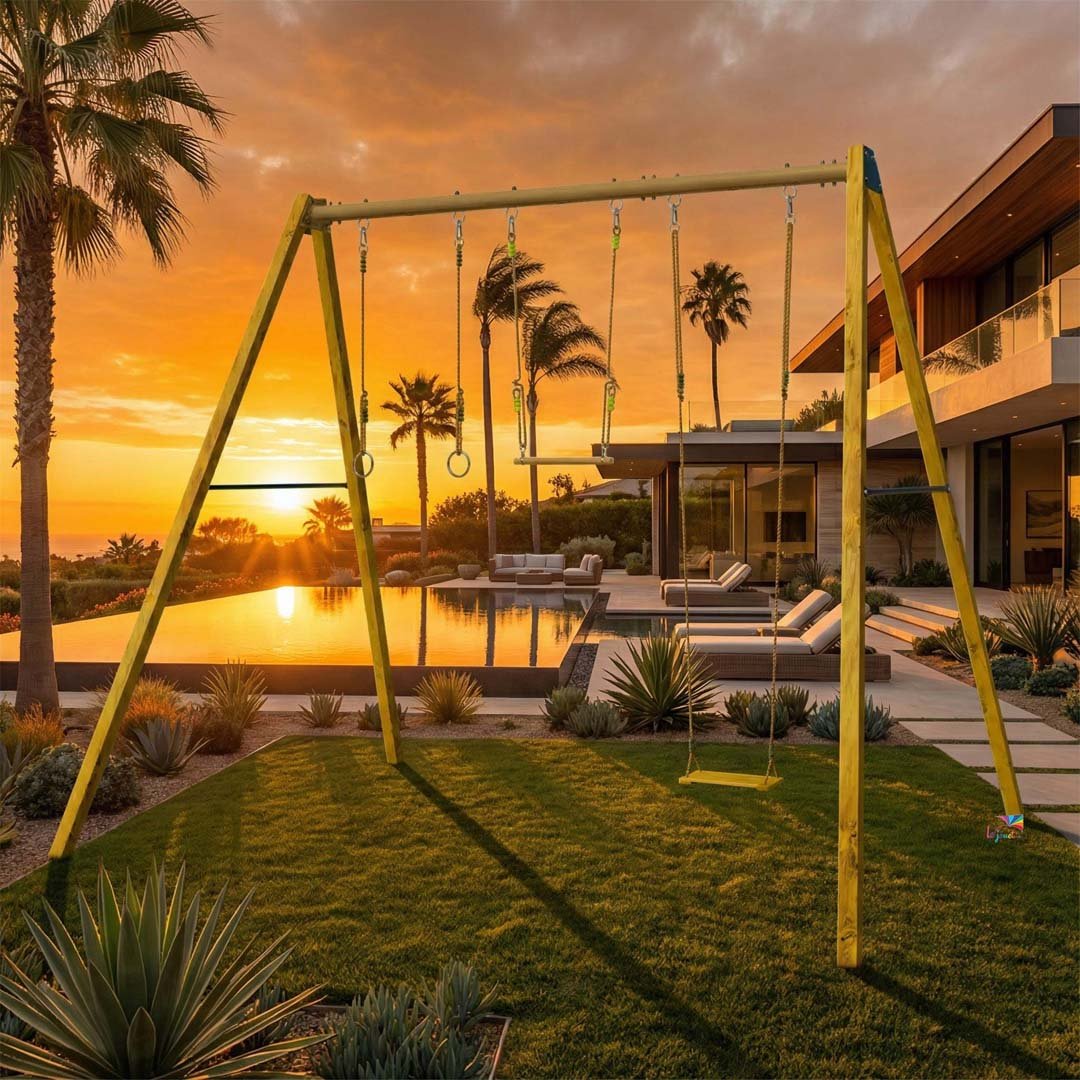 Balançoire en bois poutre métal 3 m Adulte SKYLER - Trigano 3 Balançoire en bois poutre métal 3 m Adulte SKYLER - Trigano – Image 3