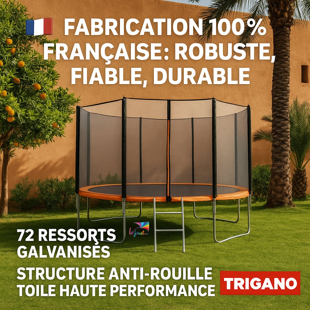 Trampoline Trigano 3.66 m avec filet de sécurité et échelle 4 Trampoline Trigano 3.66 m avec filet de sécurité et échelle – Image 4