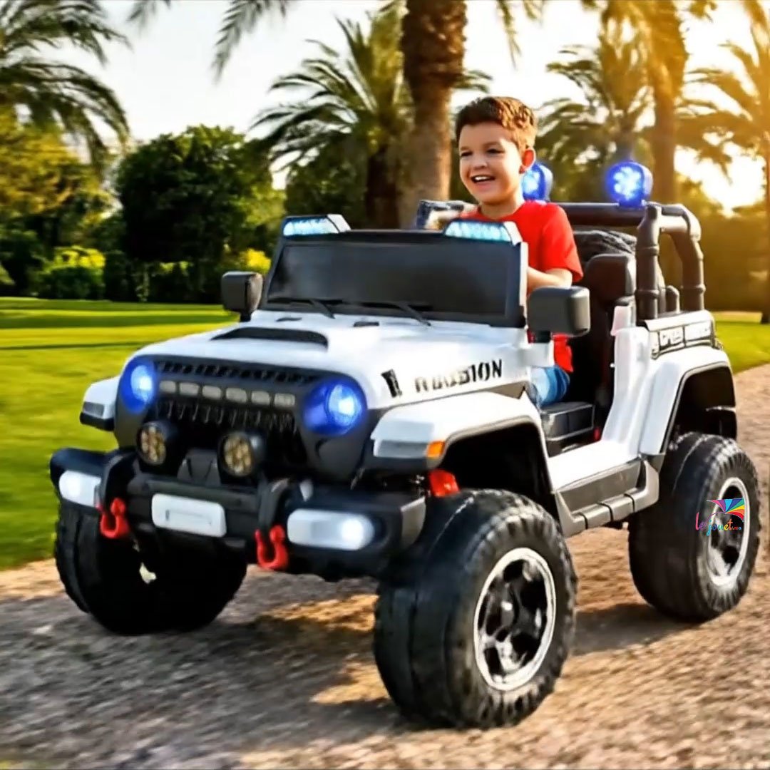 Voiture électrique 4x4 pour enfant style Jeep avec LED & grosses roues 13 Voiture électrique 4x4 pour enfant style Jeep avec LED & grosses roues – Image 13