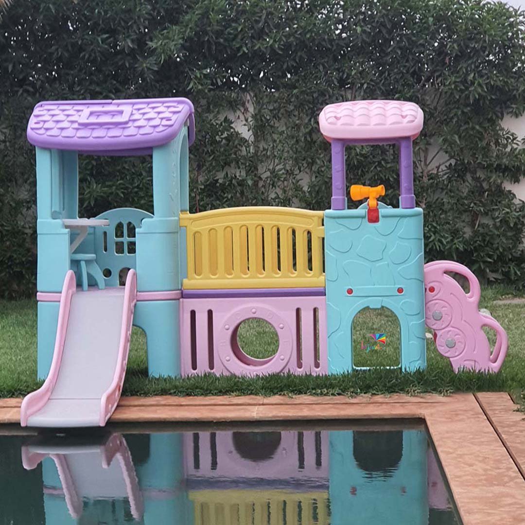 Aire de Jeux Multi-Activités XXL – Toboggan, Passerelle & Cachette 9 Aire de Jeux Multi-Activités XXL – Toboggan, Passerelle & Cachette – Image 9