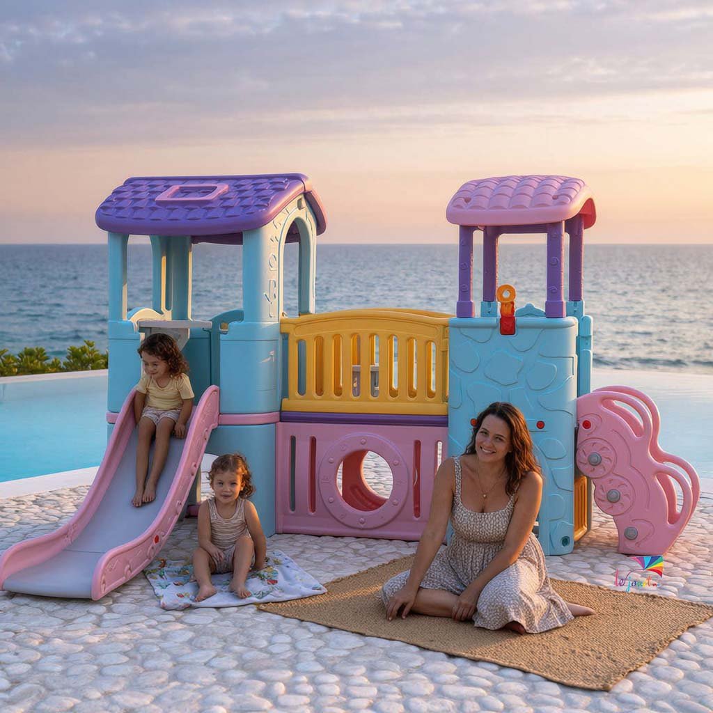 +- - Aire de Jeux Multi-Activités XXL – Toboggan, Passerelle & Cachette (7) Aire de Jeux Multi Activites XXL – Toboggan Passerelle Cachette 7